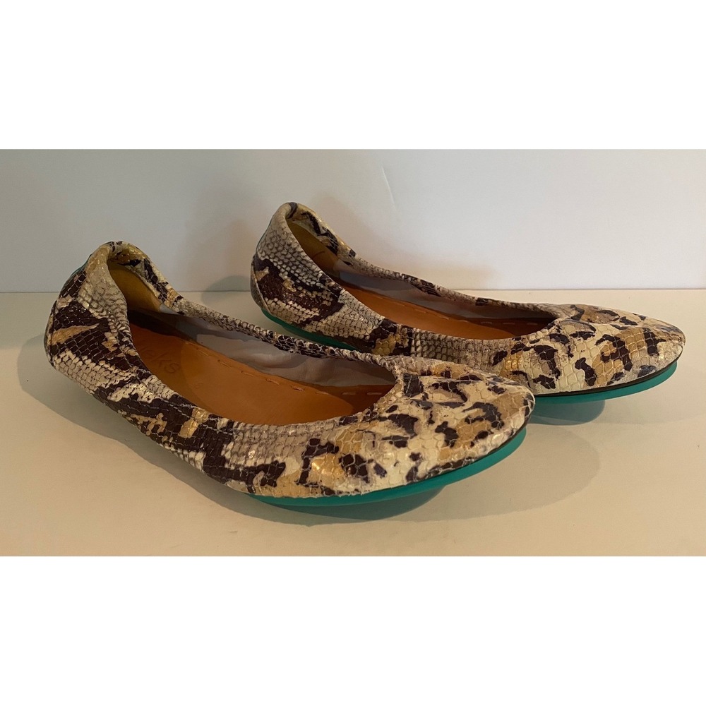 Tieks by Gavrieli Sand Snake Leather Ballet Flats Hand Painted Luxury Exotic 8‎